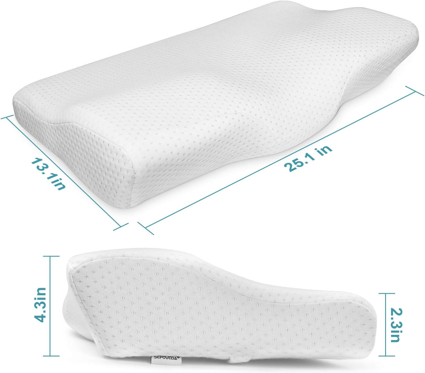 SEPOVEDA Contour Memory Foam Pillow，Orthopedic Sleeping Pillows for Side, Back and Stomach Sleepers Ergonomic Cervical Pillow for Neck Pain Standard: Home & Kitchen