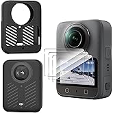 Silicone Case for DJJ Osmo 360 case with Screen Protector(3 Pack),Black for DJJ Osmo 360 case