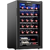 EUHOMY 45 Bottle Wine Cooler Refrigerator, Small Wine Fridge for Red, White and Champagne, 4.5 Cu.ft Mini Fridge with Adjust Temperature, Black on Fridge.com