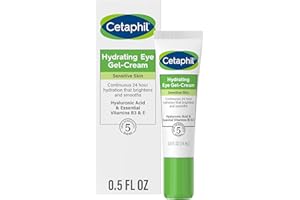 Cetaphil Hydrating Eye Gel-Cream, With Hyaluronic Acid, 0.5 fl oz, Brightens and Smooths Under Eyes, 24 Hour Hydration for All Skin Types, (Packaging May Vary)