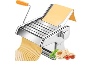 PARACITY Pasta Maker, Pasta Machine with 8 Adjustable Thickness Settings, Pasta Maker with Steel Panel, Rollers and Cutters, Pasta Roller Perfect for Spaghetti, Fettuccine, Lasagna, Noodle Maker