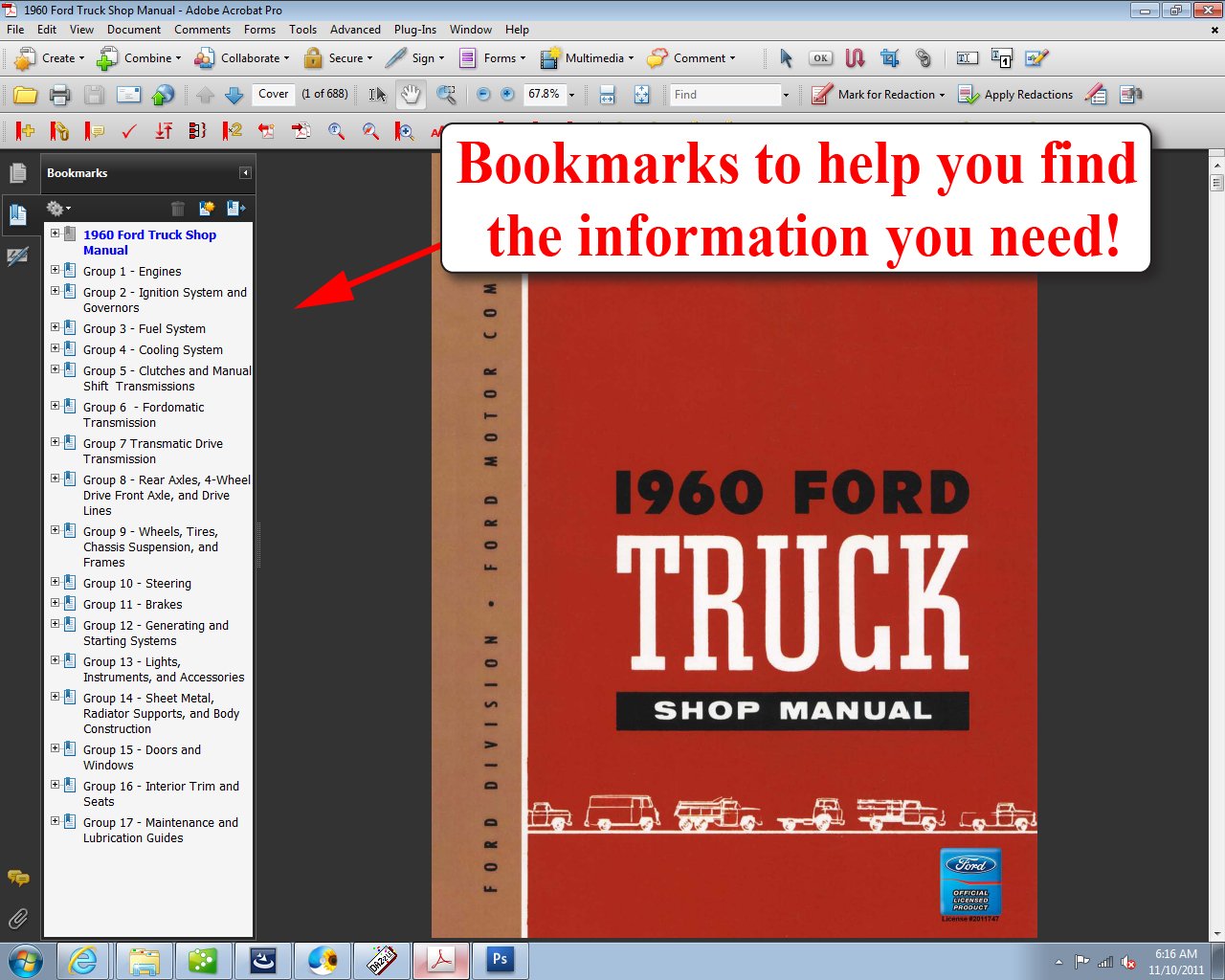 1960 Ford Truck Shop Manual Ford Motor Company David E