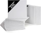 BELLE VOUS 24 Pack Blank Canvas 15x15 cm Pre Stretched Panels