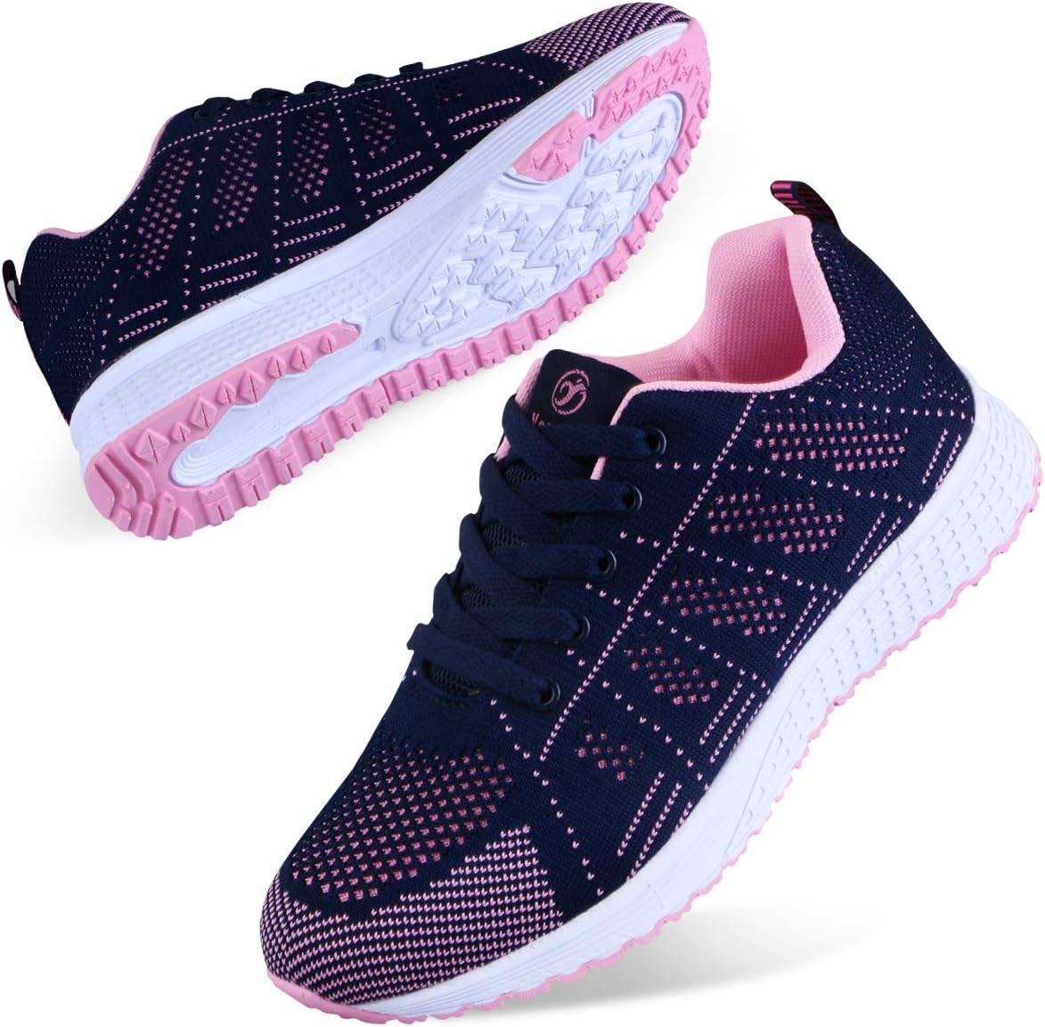 Women Lightweight Walking Shoes Ladies Lace Up Sneakers Mesh Go Running Trainers Low Top Breathable Athletic Walk Gym Shoes Sport Run