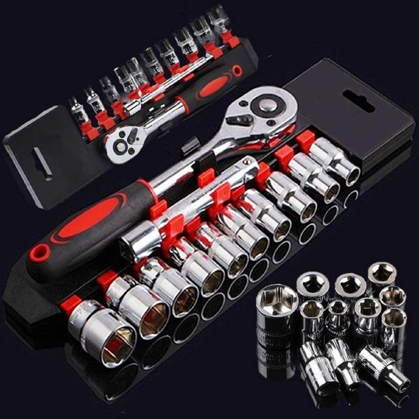 8Bit 12 in 1 Heavy Duty Socket Set 1/2 Chrome Vanadium Steel Socket and