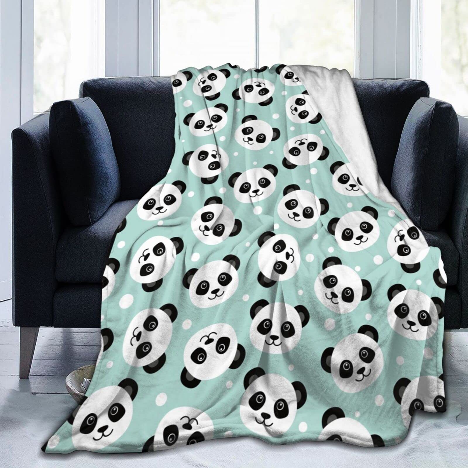 Custommixall Panda Plush Blanket Flannel Blanket,Soft Warm Fuzzy Throw Blankets Kids or Adults for Crib Bed Couch Chair Four Seasons Living Room Travel Outdoor 50"x60"