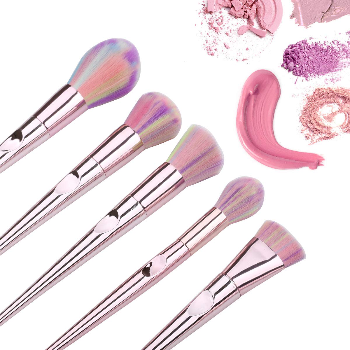 Cosmetic Brushes set Foundation Powder Concealers Eyeshadows Makeup 10 Pcs Brush Set, Rose Golden