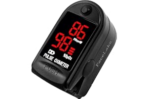 FaceLake ® FL400 Pulse Oximeter with Carrying Case, Batteries, Neck/Wrist Cord - Black