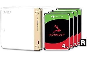 QNAP TS-462-4G-44S-US 4 Bay Multimedia Desktop NAS with 12TB Storage Capacity, Preconfigured RAID 5 Seagate IronWolf HDD Bund