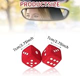 DIVINA VITAE Red Fuzzy Dice for Car Rear View Mirror 2.75in Pair view 2