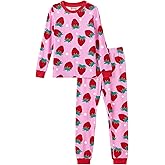 PATPAT Kids 2 Pieces Pajama Sets with Bamboo Viscose,Snug Fit Pjs for Girls,All-Season Comfort Sleepwear, Ages 2-12 Years