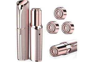 TUOKIY Facial Hair Removal for Women, Women Facial Hair Removal Device Battery Operated, Painless Females Face Shavers for Chin, Lip, Included 2 x Replacement Heads, Powered by 1 AA Battery (Not Included)