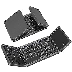 HAMOPY Foldable Keyboard, Leather Tri-Folding