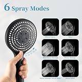 OFFO Shower Head and Hose 1.5m 6 Modes Matte Black 130mm Large Head view 2