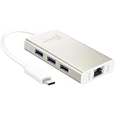 j5create USB Type-C Hub Adapter with Gigabit Ethernet and 3X USB 3.0 Ports