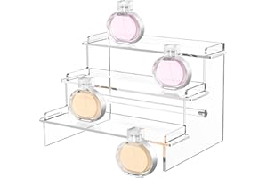 Meteou Acrylic Display Risers, 9.5'' Perfume Organizer Clear Riser Compatible with Funko POPs, Nendoroids, Action Figures, Cupcake Stand Lotion Holder Skincare Organizer Tiered Display Table Stand
