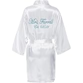 Personalized Mrs. Satin Bridal Robe - White Wedding Robe for Bride to Be
