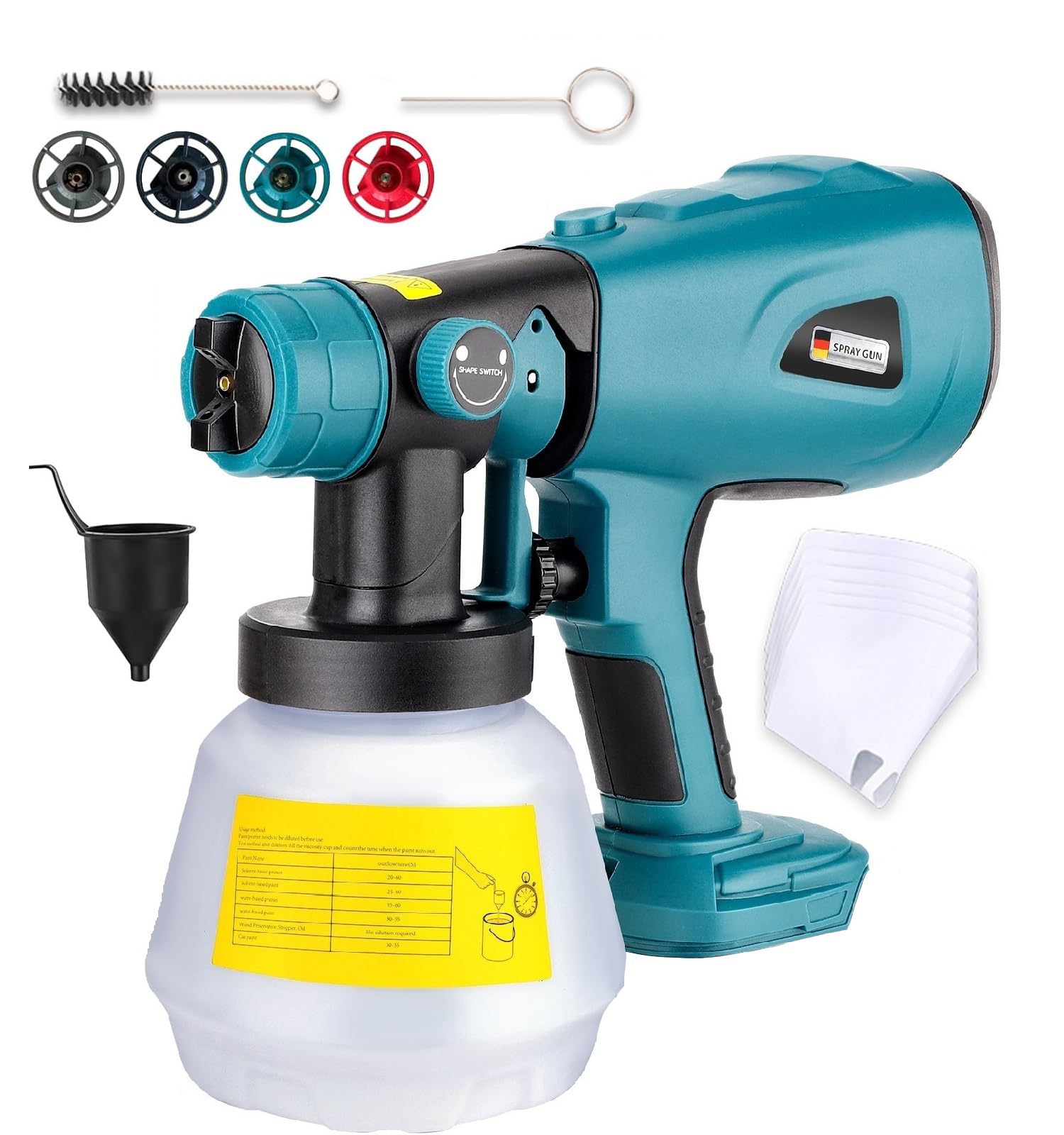 Photo 1 of GRVODFRTA Cordless Paint Sprayer Compatible with Makita 18V Battery 1000ml Capacity HVLP Spray Paint Gun 3 Patterns and 4 Nozzles for Wall Fence Furniture House Painting(Battery Not Included)
