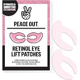 PEACE OUT Retinol Eye Lift Patches with Peptides (5 Pairs) | 360&deg; Biocellulose Eye Mask with Encapsulated Retinol, Peptides, Hyaluronic Acid to Hydrate and Target Fine Lines &amp; Wrinkles
