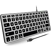 Macally Backlit Wired Keyboard for Mac | Compatible Apple Keyboard (Small and Compact) Comfortable All Day Typing USB Keyboard for MacBook Pro/Air, iMac, Mac mini/Pro (Space Grey)