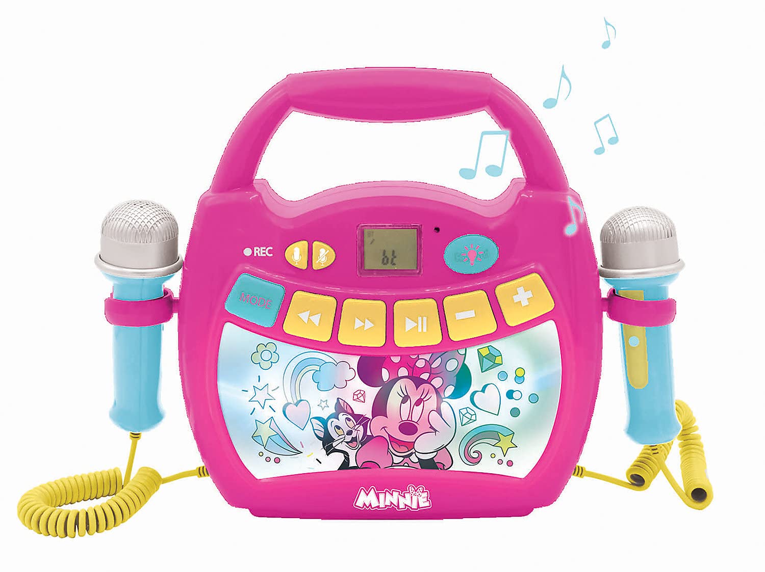 LEXIBOOK, Disney Minnie, Portable karaoke digital player for kids, Microphones, Light effects, Bluetooth®, Record and voice changer functions, Pink, MP320MNZ — image 1