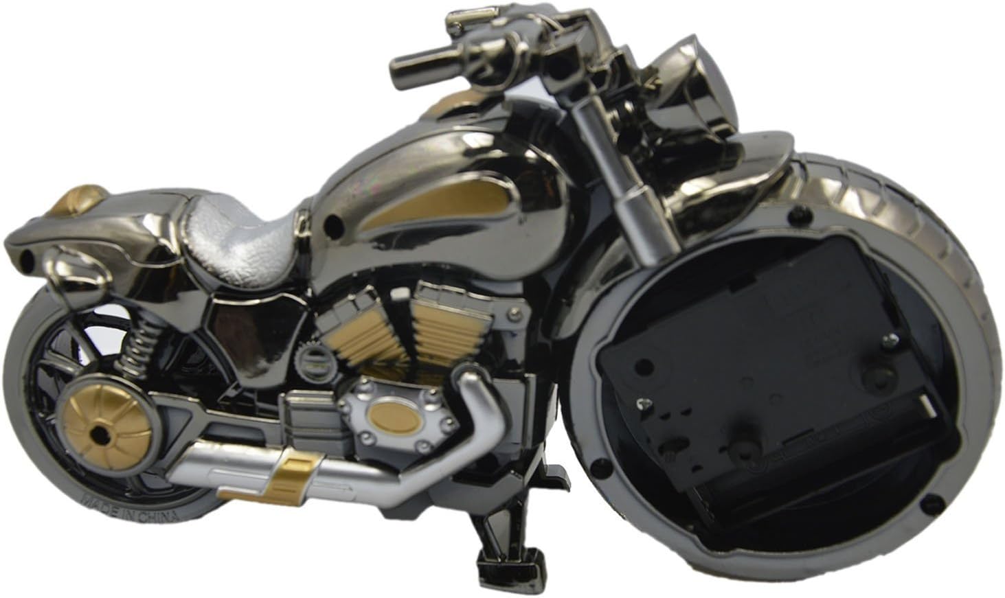 Gearmax Retro Motorcycle Style Students Alarm Clock Desk Time Clock Cool Motorbike Model Home Office Shelf Decoration Novelty Birthday Gift Brown (4 desighs - Image 4