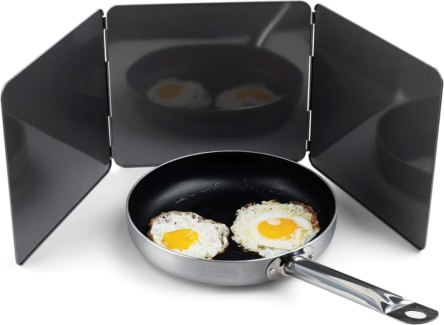 Fox Run Non-Stick 3 Sided Splatter Guard for Stove Top and Frying Pan, 9 x 10.25 inches, Gray Steel