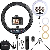 21 inch LED Ring Light with Tripod Stand, Video Ring Light for Selfie Photography Vlog Recording Conference Meeting Studio Po