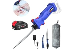 LURSKY Electric Fillet Knife Cordless Rechargeable for Fishing, with Stainless Steel Blades, 12V High Torque Motor, 2.0Ah Battery, 12" Boning Tool, Includes Charger, Ideal for Filleting & Outdoor Use