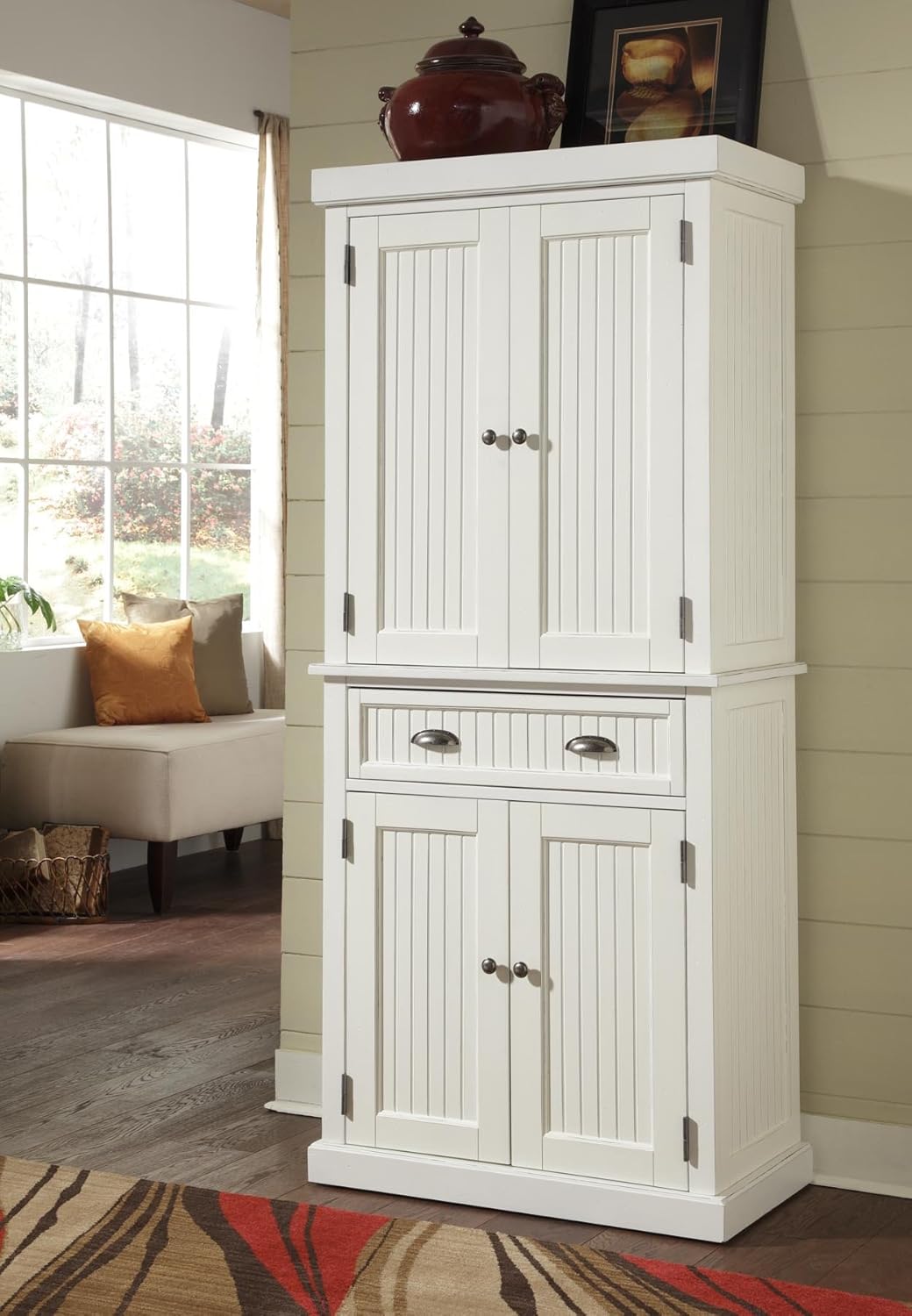 Amazon Com Nantucket White Pantry By Home Styles Kitchen Dining
