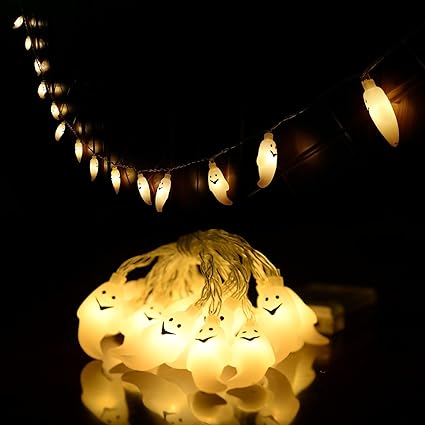 Bonng Ghost String Lightshalloween Ghost Lightsbattery Operated 20 Led Fairy String Lightled Night Light For Halloween Party Patio2m656 Ftwarm - 