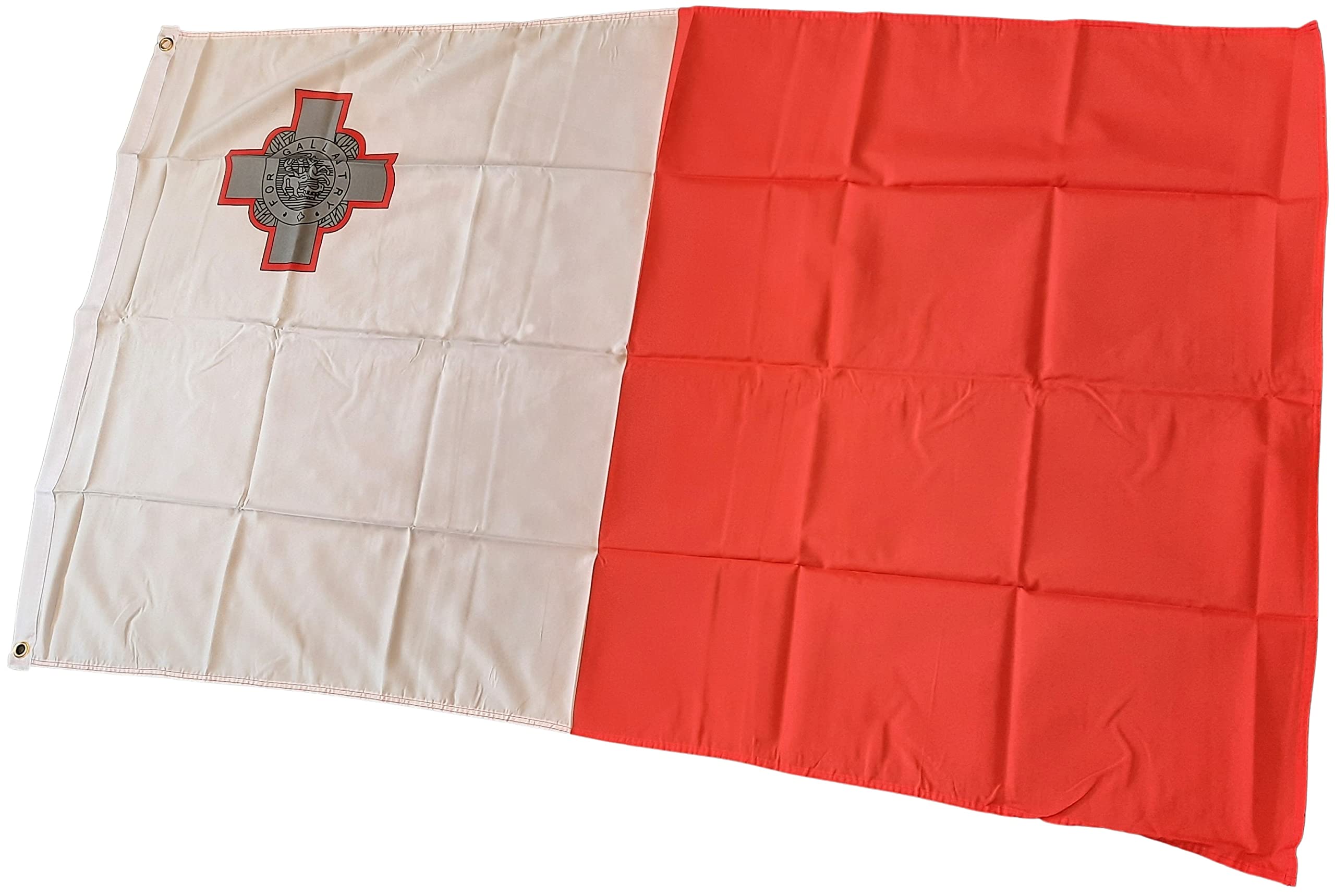 NWFlags Malta Flag 5ft x 3ft 75d Premium Polyester Suitable For Flagpoles | Strong Polyester 5x3 foot material large Maltese flag with 2 metal Eyelets