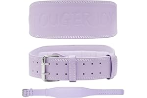 Leather Weight Lifting Belt for Women and Girl 4 Inches Padded Lumbar Support Belt for Workout Training with Adjustable Buckl