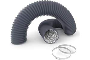 INFINIPOWER 3-Inch Aluminum Ducting, Dryer Vent Hose, Heavy-Duty Three-Layer Protection, 8-Feet Long for Heating Cooling Ventilation and Exhaust, Gray