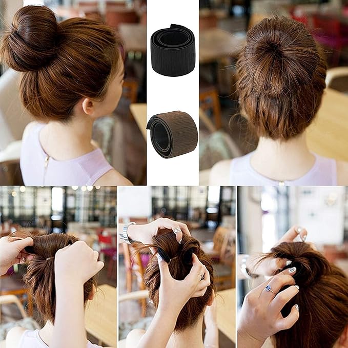 Chanderkash 2pcs Stylish Hair Bun Maker With 2pcs Sponge Bun Maker