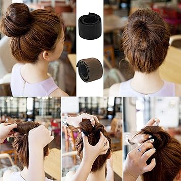 Chanderkash 2pcs Stylish Hair Bun Maker With 2pcs Sponge Bun Maker