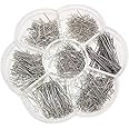 Chenkou Craft 700pcs Assorted of 7 Sizes Mix Eye Pins for Jewelry Making (Anti-Silver, Mix)