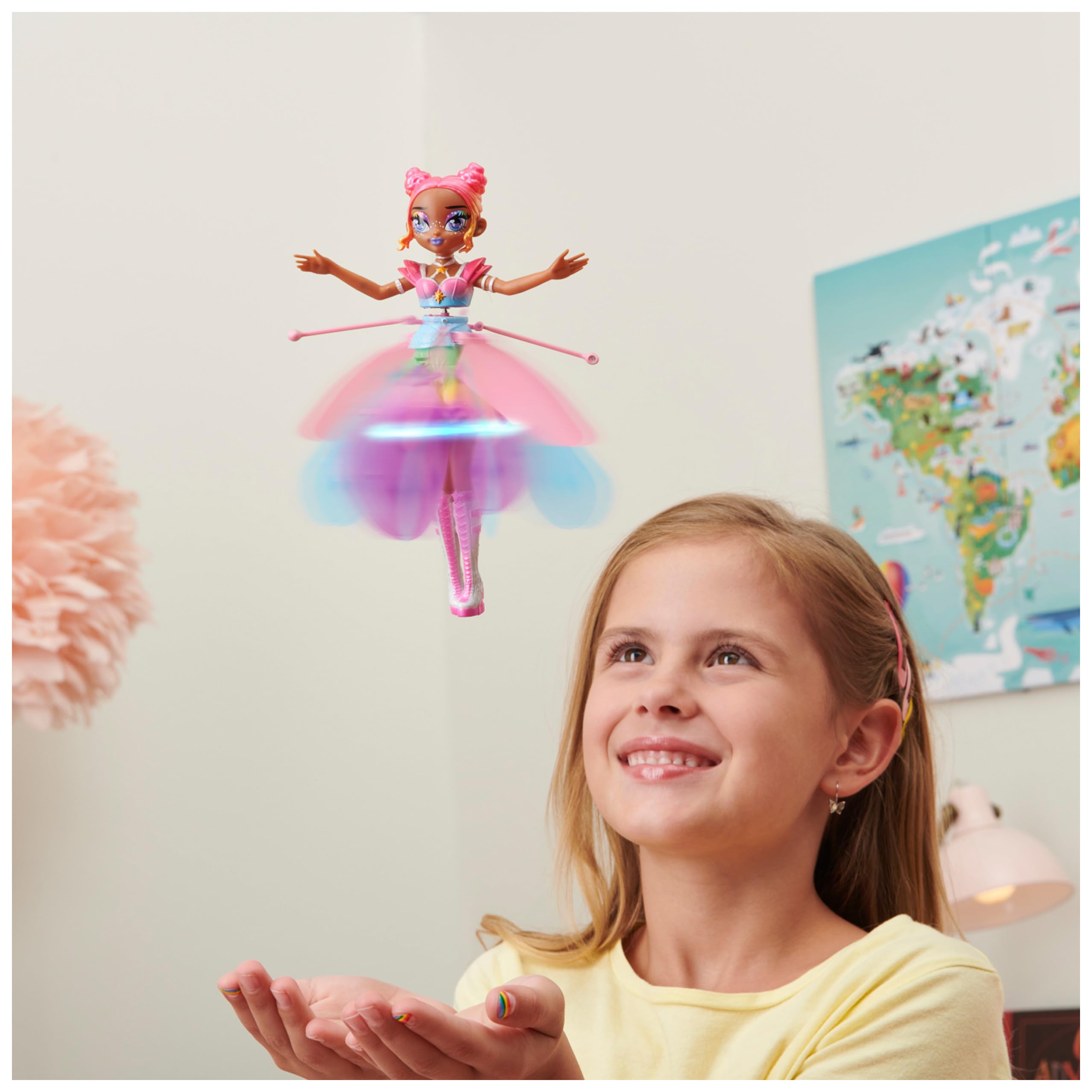 Hatchimals Pixies, Crystal Flyers Rainbow Glitter Idol Magical Flying Toy Doll with Lights, Girls Gifts, Kids Toys for Girls Ages 6 and up