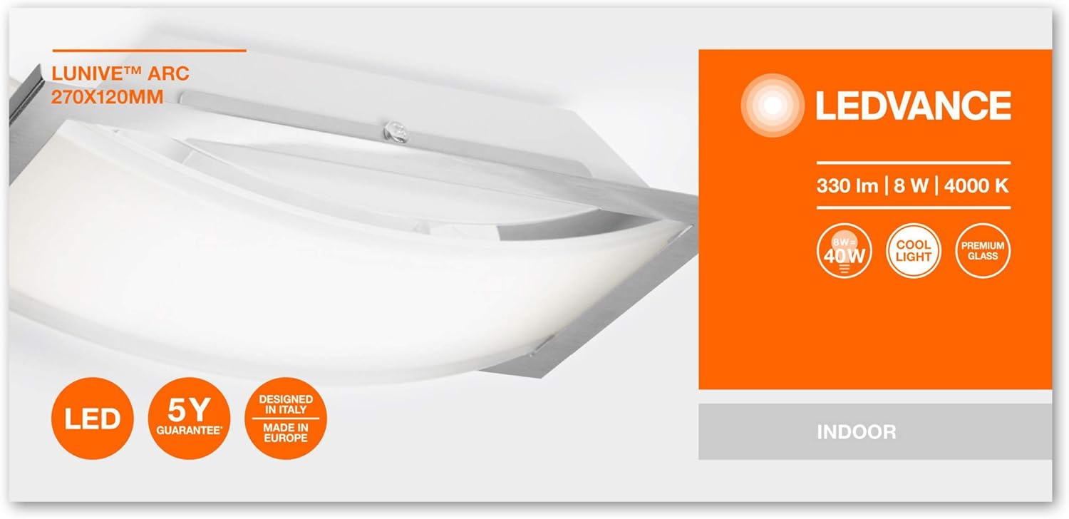 Wall and ceiling luminaire LED: for wall/ceiling, LUNIVE / 8 W, 220…240 V, Cool White, 4000 K, body material: aluminum, IP20, 1-pack - Image 4