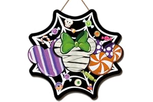 YARCOOLY Halloween Decorations Halloween Cartoon Mouse Wooden Door Sign Gothic Pumpkin Door Decor Wreath Halloween Decorations and Supplies for Home Party