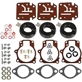 WFLNHB 3pcs Carburetor Repair Kit with Float Replacement for Johnson Evinrude 396701 18 20 25 28 30 35 40 45 48 50 55 60 65 70 75hp