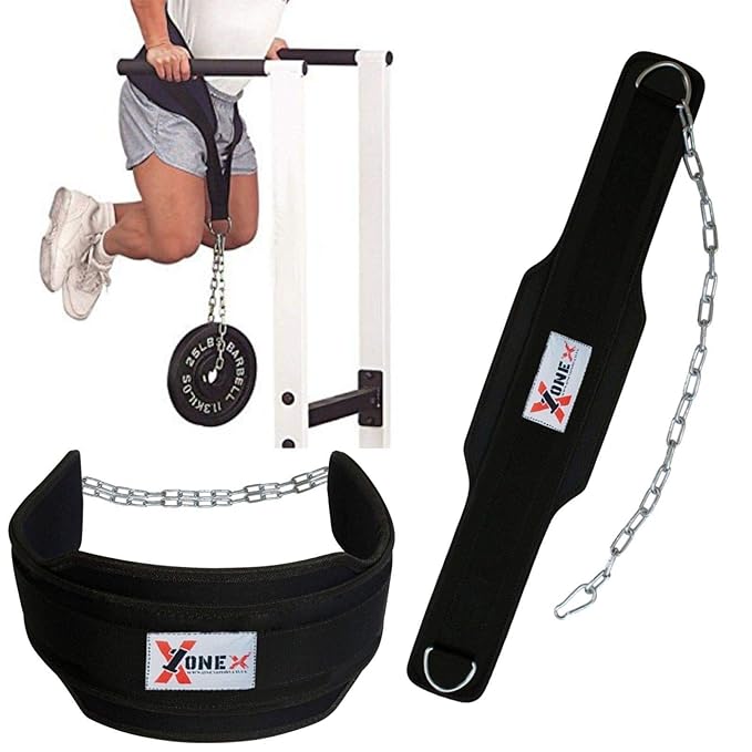 Onex Fitness Dipping Belt Weight Lifting Gym Belt Pull Up Chain Back