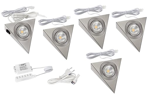 MD-DEAL 5er Set LED COB Unterbauleuchte Aufbauleuchte Küche Küchenleuchte Dreieckstrahler Dreiecksleuchte Strahler Leuchte 5 