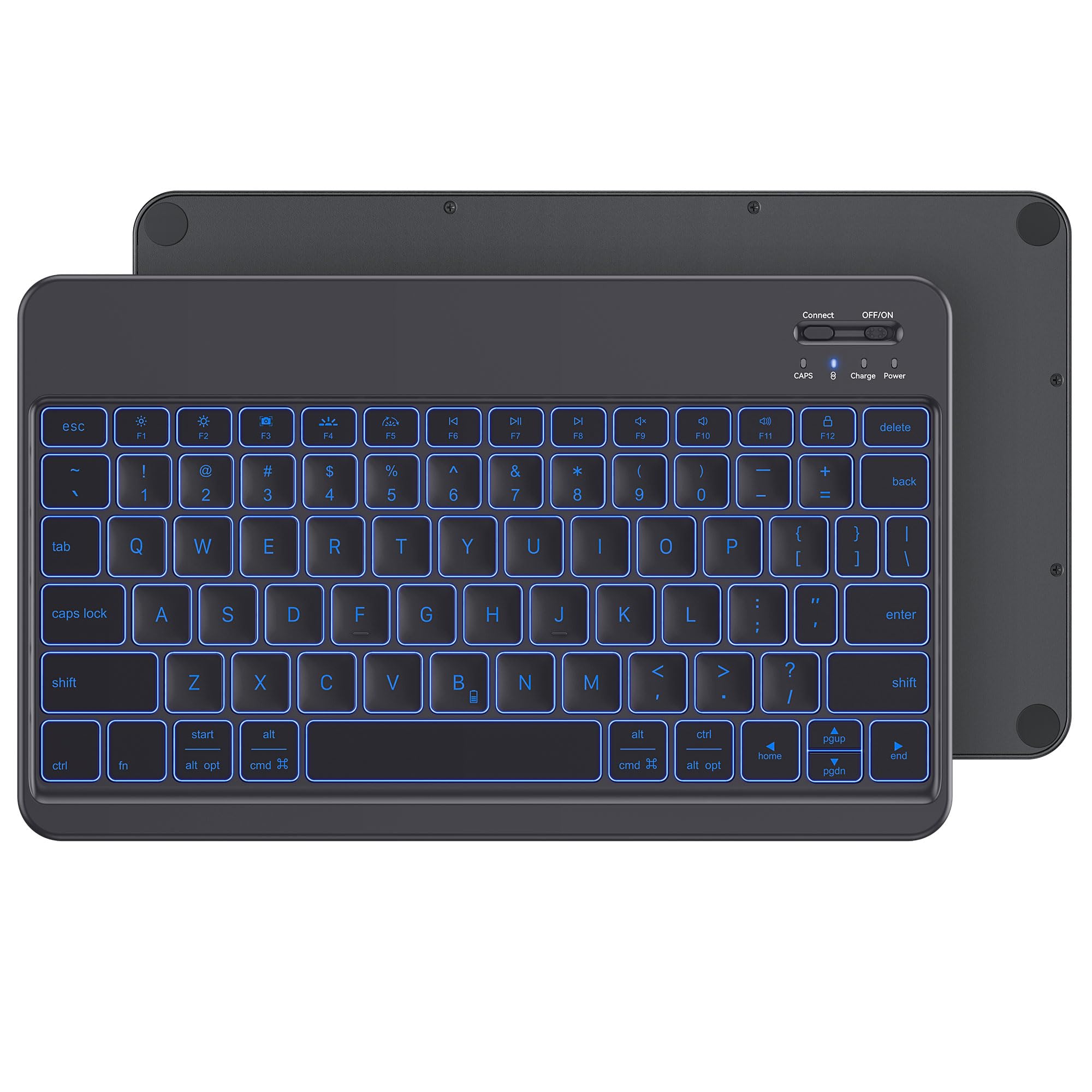 Photo 1 of Emetok Bluetooth Keyboard for iPad with Spaciously Sized Keys and 7-Color Backlighting for Maximum Typing Comfort, Compatible with All Bluetooth-Enabled Devices,Such as iPad 10.2/ Air/Mini, Black