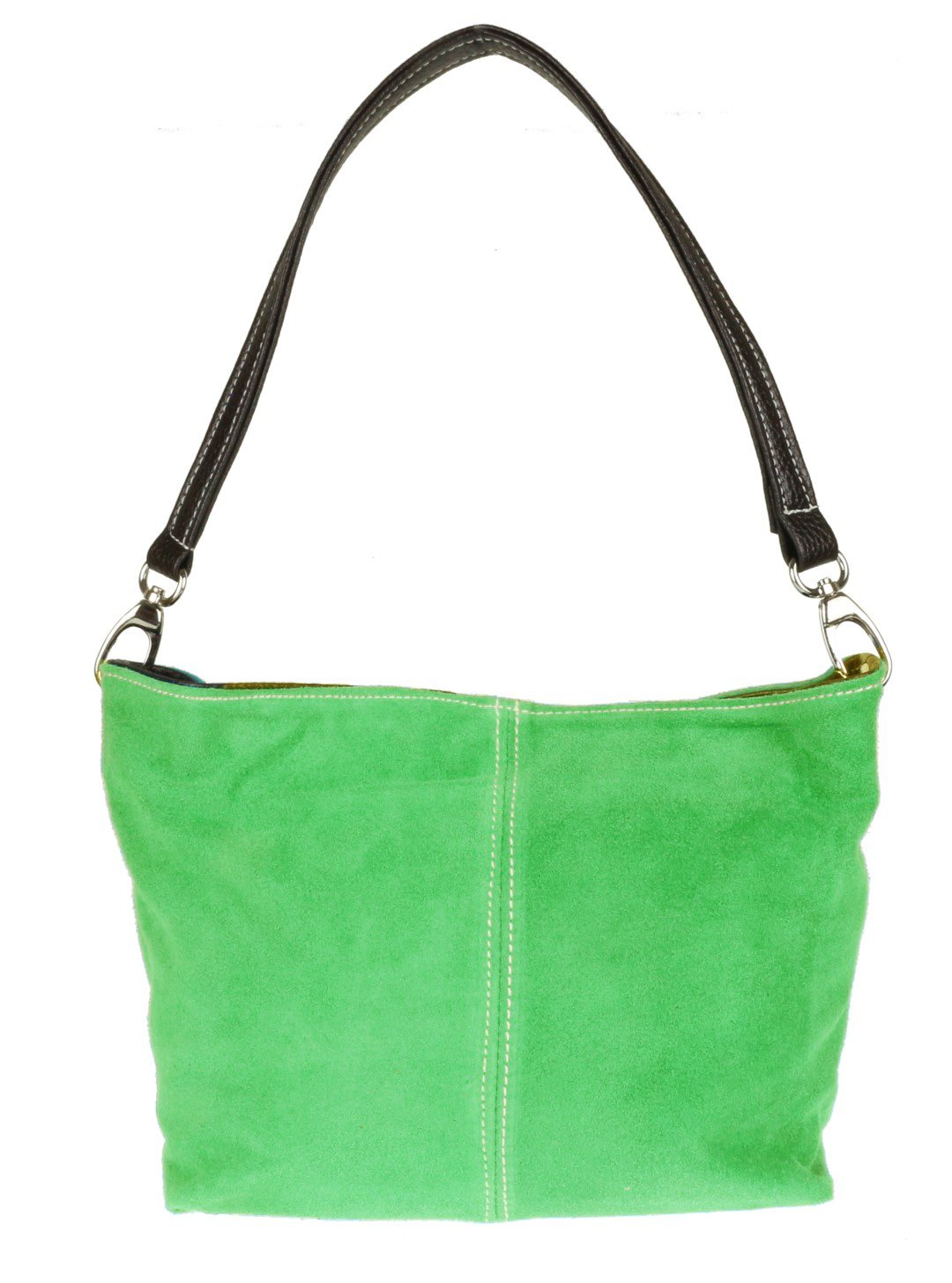 Girly HandBags New Genuine Suede Leather Handbag Shoulder Bag Tote Designer Elegant Women Collection (Light Green)(Size: W 17, H 17, D 10 cm (W 7, H 7, D 4 inches))