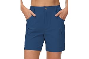 Cakulo Womens 6" Hiking Cargo Bermuda Shorts Quick Dry Golf Walking Work Summer Lightweight Shorts Pockets