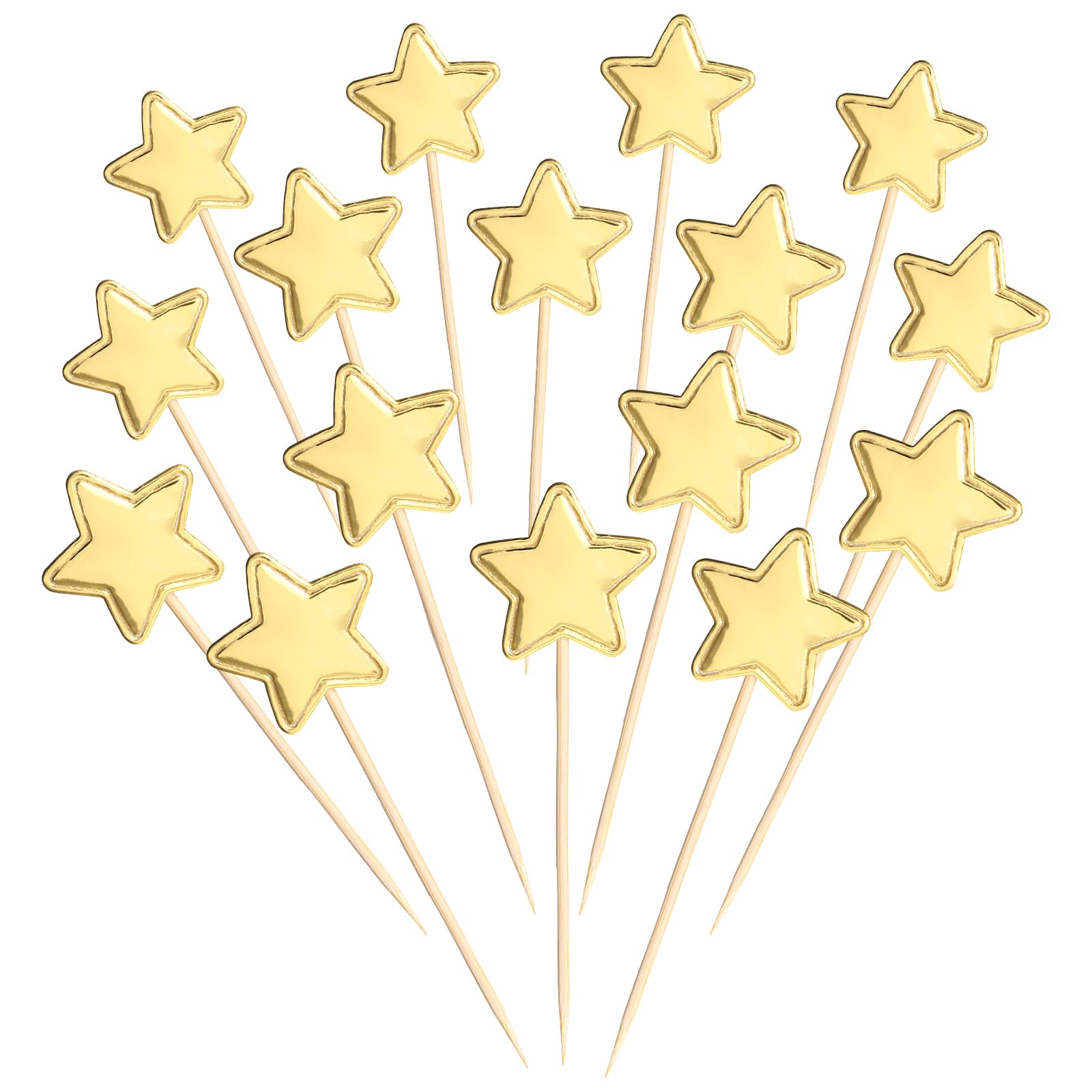 Photo 1 of BOHUIZ 50 Pcs Gold Star Cupcake Toppers, Wedding, Engagement, Bridal Shower & Birthday Party Cake Decorations