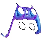 eXtremeRate Chameleon Purple Blue Glossy Decorative Trim Shell Compatible with p s 5 Controller, DIY Replacement Clip Shell, Custom Plates Cover Compatible with p s 5 Controller with Accent Rings