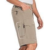 Moosehill Mens Cargo Hiking Shorts Lightweight Water Resistant for Casual Golf Work Tactical Fishing with 6 Pockets