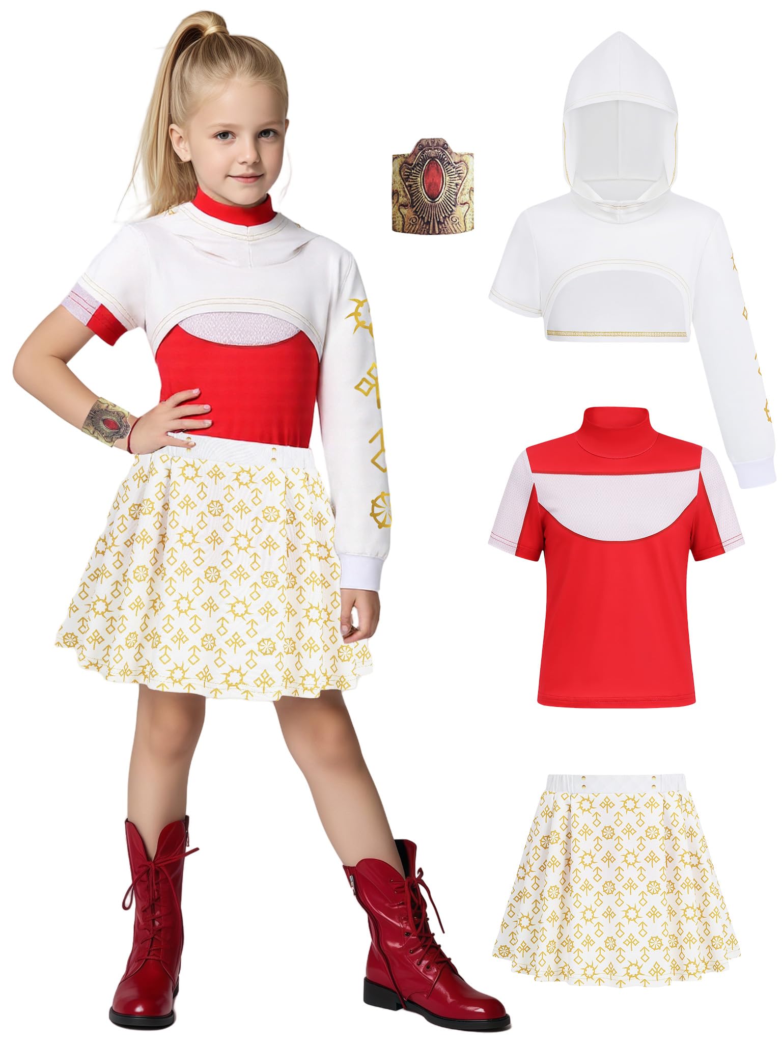 Photo 1 of Enccfoeo Girls Dress for nova zombies 4 costume nova Kids Halloween Cheerleader Costume Dress Up Accessories Set EN065XL
